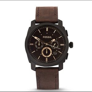 Fossil Machine Leather Watch (Brown)